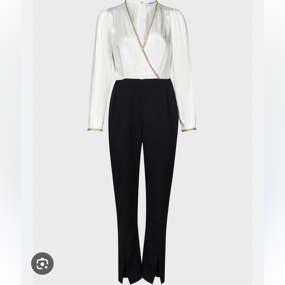 Self-Portrait Monochrome Crepe Jumpsuit